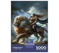 Rompecabezas De 1000 Piezas para Adultos, Regalos Fantasy Lion Knight Art Print-2 Rompecabezas Juego De Ingenio Desafío Educativo De Corte De Precisión 52x38cm/1000pcs