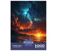 Rompecabezas De 1000 Piezas para Adultos, Regalos Fiery Sunset Over Ocean Rompecabezas para Adultos, Juguetes Antiestrés, Decoración del Hogar, Desafío Educativo 52x38cm/1000pcs
