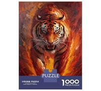 Rompecabezas De 1000 Piezas para Adultos, Regalos Fiery Tiger Painting Rompecabezas Juegos Relajantes Difícil Regalo De Cumpleaños, Regalos, 38x26cm/1000pcs