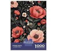 Rompecabezas De 1000 Piezas para Adultos, Regalos Floral Pattern with Red and Pink Poppies Rompecabezas para Adultos, Juegos Familiares, Desafío Educativo De Ensamblaje De Patrones 70x50cm/1000pcs
