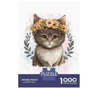 Rompecabezas De 1000 Piezas para Adultos, Regalos Floral Watercolor Baby Cat Rompecabezas para Adultos, Juguetes Antiestrés, Decoración del Hogar, Desafío Educativo 52x38cm/1000pcs