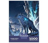 Rompecabezas De 1000 Piezas Para Adultos, Regalos Frost Guardian White Wolf in Snowy Mountains Rompecabezas Para Adultos, Juegos Relajantes, Desafío Difícil, Regalo De Cumpleaños, Regalos, 52x38cm/100