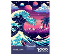 Rompecabezas De 1000 Piezas para Adultos, Regalos Great Wave Neon Dreams Rompecabezas para Adultos, Juegos Relajantes, Desafío Difícil, Regalo De Cumpleaños, Regalos, 52x38cm/1000pcs