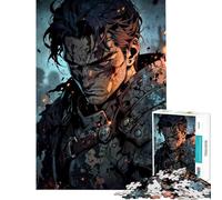 Rompecabezas de 1000 Piezas para Adultos Regalos Guerrero carmesí con Cicatrices y Ojos Rojos Brillantes Diversión en casa Juego de Rompecabezas DIY para Mayores de 14 años 38x52cm