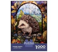 Rompecabezas De 1000 Piezas para Adultos, Regalos Hedgehog Stained Glass Rompecabezas para Adultos, Juguetes Antiestrés, Desafío Educativo De Carrera De Velocidad Manual 70x50cm/1000pcs