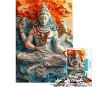 Rompecabezas de 1000 Piezas para Adultos Regalos hinduismo Dios Shiva Rompecabezas Juego de ingenio Vacaciones en casa Matar el Tiempo Regalo de cumpleaños Regalos (tamaño 50x75cm)