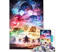 Rompecabezas de 1000 Piezas para Adultos Regalos inspirados en espíritus de Lobos elementales Un desafío para completar Juego Familiar para Mayores de 14 años Juego de Rompecabezas Incluido (38x26cm)