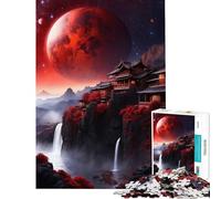 Rompecabezas de 1000 Piezas para Adultos Regalos inspirados en la Luna de Sangre en Japón Un Reto difícil de completar Juegos Familiares para Mayores de 14 años Juego de Rompecabezas Incluido 50x75cm