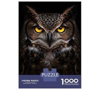Rompecabezas De 1000 Piezas para Adultos, Regalos Intense Great Horned Owl Portrait Rompecabezas Juego De Ingenio Desafío Educativo De Corte De Precisión 38x26cm/1000pcs