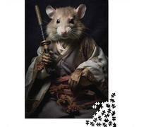 Rompecabezas De 1000 Piezas para Adultos, Regalos Japanese Samurai Mouse Rompecabezas Juego De Ingenio Desafío Educativo De Corte De Precisión 52x38cm/1000pcs