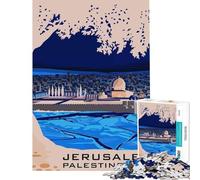 Rompecabezas de 1000 Piezas para Adultos Regalos Jerusalén Palestina diseño práctico Juego desafiante Juguetes Regalos de cumpleaños difícil (tamaño 38x52cm)