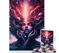 Rompecabezas de 1000 Piezas para Adultos Regalos la Chica psicodélica decoración del hogar Juguetes Grandes Regalos y Juegos prácticos Cada Pieza es única - Tamaño 38x52cm