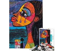 Rompecabezas de 1000 Piezas para Adultos Regalos Lágrimas de expresión Juguete de Rompecabezas para Adultos decoración de Pared Regalos de Arte de Pared para Amigos y Familiares (tamaño 50x75cm)
