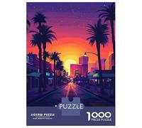 Rompecabezas De 1000 Piezas para Adultos, Regalos Las Vegas Sunset Cityscape Rompecabezas Juego De Ingenio Desafío Educativo De Corte De Precisión 70x50cm/1000pcs