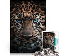Rompecabezas de 1000 Piezas para Adultos, Regalos “Leopardo de Ojos Azules” ，para y a Partir de 14 años Juego de decoración del hogar Actividades Divertidas en casa, Regalos de cumpleaños 。