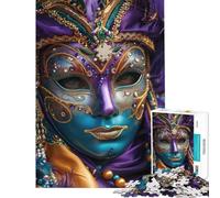 Rompecabezas de 1000 Piezas para Adultos Regalos Máscara de Carnaval Veneciana ornamentada en Primer Plano Ayuda a ejercitar el Cerebro Divertido y entretenido Juego Educativo para Mayores de 14 años