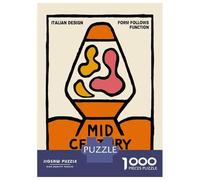 Rompecabezas De 1000 Piezas para Adultos, Regalos Mid Century Modern Lava Lamp Design Rompecabezas Juego De Ingenio Desafío Educativo De Corte De Precisión 38x26cm/1000pcs