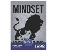 Rompecabezas De 1000 Piezas Para Adultos, Regalos Mindset Is Everything Lion Cat - Gym, Hustle, Success, Motivational Rompecabezas Para Adultos, Juguetes Antiestrés, Decoración Del Hogar, Desafío Educ
