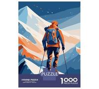 Rompecabezas De 1000 Piezas para Adultos, Regalos Mountain Climber Vector Illustration Rompecabezas Juego De Ingenio Desafío Educativo De Corte De Precisión 52x38cm/1000pcs
