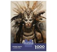 Rompecabezas De 1000 Piezas para Adultos, Regalos Native American Warrior Woman Art Print Rompecabezas Juego De Ingenio Desafío Educativo De Corte De Precisión 70x50cm/1000pcs