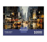 Rompecabezas De 1000 Piezas para Adultos, Regalos New York City Taxi Cab Rompecabezas para Adultos, Juguetes Antiestrés, Desafío Educativo De Carrera De Velocidad Manual 38x26cm/1000pcs