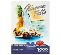 Rompecabezas De 1000 Piezas para Adultos, Regalos Niagara Falls Travel Rompecabezas Juego De Ingenio Desafío Educativo De Corte De Precisión 52x38cm/1000pcs