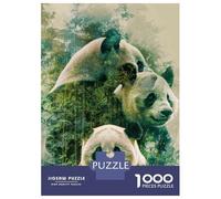 Rompecabezas De 1000 Piezas para Adultos, Regalos Panda Bamboo Forest Wall Art Print Rompecabezas para Adultos, Juego De Ingenio, Alivio del Estrés, Gran Regalo para Jugar 52x38cm/1000pcs
