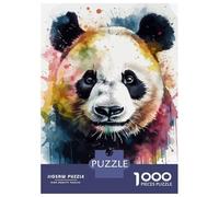 Rompecabezas De 1000 Piezas para Adultos, Regalos Panda Bear Head Watercolor Rompecabezas para Adultos, Juguetes Antiestrés, Decoración del Hogar, Desafío Educativo 70x50cm/1000pcs