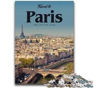 Rompecabezas de 1000 Piezas para Adultos Regalos para visitar París Rompecabezas para Adolescentes Toda la Familia a Partir de 14 años (26x38cm)