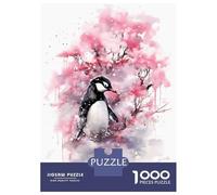 Rompecabezas De 1000 Piezas para Adultos, Regalos Penguin Watercolor Rompecabezas para Adultos, Juego De Ingenio, Alivio del Estrés, Gran Regalo para Jugar 38x26cm/1000pcs