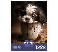 Rompecabezas De 1000 Piezas para Adultos, Regalos Puppy Dog Coffee Rompecabezas Juegos Relajantes Difícil Regalo De Cumpleaños, Regalos, 52x38cm/1000pcs