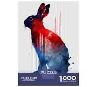Rompecabezas De 1000 Piezas para Adultos, Regalos Rabbit Watercolor Rompecabezas para Adultos, Juguetes Antiestrés, Decoración del Hogar, Desafío Educativo 52x38cm/1000pcs