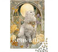 Rompecabezas De 1000 Piezas para Adultos, Regalos Romantic Cat Art Print Rompecabezas para Adultos, Juegos Relajantes, Desafío Difícil, Regalo De Cumpleaños, Regalos, 38x26cm/1000pcs