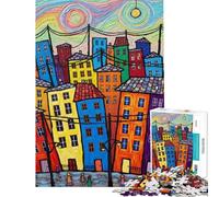 Rompecabezas de 1000 Piezas para Adultos Regalos Rompecabezas Coloridos y Originales con paisajes urbanos Juego práctico para Adultos Decoración del hogar Regalo de cumpleaños (Tamaño 50x75cm)