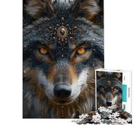 Rompecabezas de 1000 Piezas para Adultos Regalos Rompecabezas Espiritual del Lobo Juguetes de decoración para el hogar antiestrés cumpleaños (38x52cm)