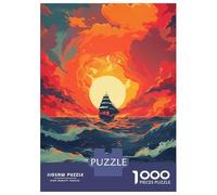 Rompecabezas De 1000 Piezas para Adultos, Regalos Sailboat Sunset Landscape Rompecabezas para Adultos, Juguetes Antiestrés, Decoración del Hogar, Desafío Educativo 52x38cm/1000pcs