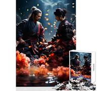 Rompecabezas de 1000 Piezas para Adultos Regalos samuráis japoneses Paz decoración del hogar Juguetes Grandes Regalos y Juguetes Juego práctico Cada Pieza es única - Tamaño 38x26cm