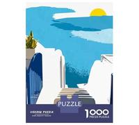 Rompecabezas De 1000 Piezas para Adultos, Regalos Santorini Morning Rompecabezas para Adultos, Juguetes Antiestrés, Desafío Educativo De Carrera De Velocidad Manual 38x26cm/1000pcs