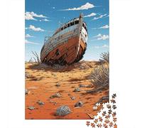 Rompecabezas De 1000 Piezas para Adultos, Regalos Shipwreck in The Desert Rompecabezas para Adultos, Juegos Relajantes, Desafío Difícil, Regalo De Cumpleaños, Regalos, 38x26cm/1000pcs