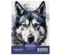 Rompecabezas De 1000 Piezas para Adultos, Regalos Siberian Husky Watercolor Rompecabezas para Adultos, Juguetes Antiestrés, Decoración del Hogar, Desafío Educativo 70x50cm/1000pcs