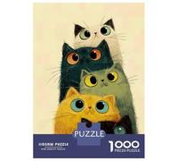 Rompecabezas De 1000 Piezas para Adultos, Regalos Stack of Colorful Cartoon Cats Rompecabezas Juegos Relajantes Difícil Regalo De Cumpleaños, Regalos, 52x38cm/1000pcs