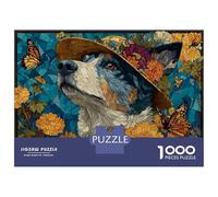 Rompecabezas De 1000 Piezas para Adultos, Regalos Stained Glass Dog Art-1 Rompecabezas para Adultos, Juegos Relajantes, Desafío Difícil, Regalo De Cumpleaños, Regalos, 70x50cm/1000pcs