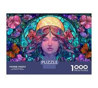 Rompecabezas De 1000 Piezas para Adultos, Regalos Stained Glass Fantasy Art Rompecabezas para Adultos, Juegos Relajantes, Desafío Difícil, Regalo De Cumpleaños, Regalos, 38x26cm/1000pcs