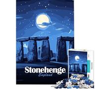 Rompecabezas de 1000 Piezas para Adultos Regalos Stonehenge de Noche Juegos Familiares Juego desafiante Juguetes Obra de Arte Regalos Ideales para Parejas tamaño 38x52cm