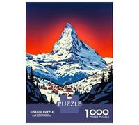 Rompecabezas De 1000 Piezas para Adultos, Regalos The Matterhorn Switzerland Vintage Rompecabezas Juego De Ingenio Desafío Educativo De Corte De Precisión 52x38cm/1000pcs