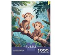 Rompecabezas De 1000 Piezas para Adultos, Regalos Two Monkeys in Jungle Rompecabezas para Adultos, Juegos Familiares, Desafío Educativo De Ensamblaje De Patrones 70x50cm/1000pcs
