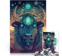 Rompecabezas de 1000 Piezas para Adultos, Regalos Vaca poderosa Madera,Apto para Personas Mayores de 14 años. Juego de Preguntas Ideas de Regalos。tamaño:50x75cm/19.68x29.52pulgada