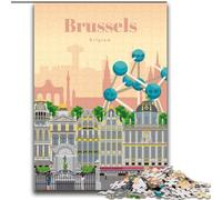 Rompecabezas de 1000 Piezas para Adultos, Regalos, Visita Bruselas, Juguetes educativos, decoración única para el hogar y Regalos para Mayores de 14 años (38x52cm) 1000 Piezas