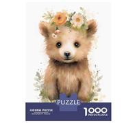 Rompecabezas De 1000 Piezas para Adultos, Regalos Watercolor Baby Bear Art Rompecabezas para Adultos, Juguetes Antiestrés, Decoración del Hogar, Desafío Educativo 52x38cm/1000pcs
