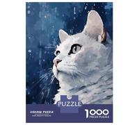 Rompecabezas De 1000 Piezas para Adultos, Regalos Watercolor Cat Painting Rompecabezas Juego De Ingenio Desafío Educativo De Corte De Precisión 70x50cm/1000pcs